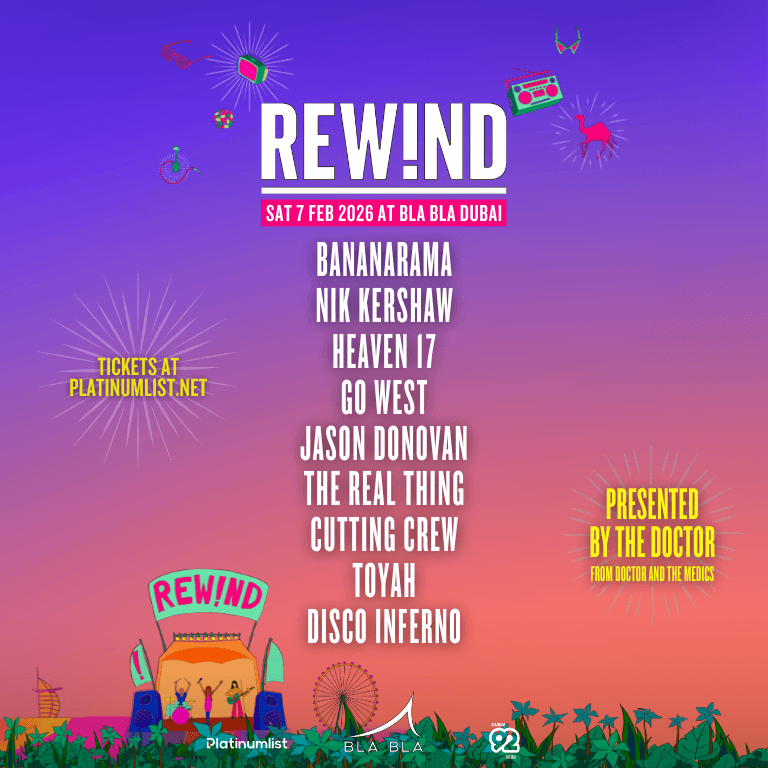 REW!ND Fest DXB 2026 – The Ultimate 80s & 90s Experience Returns to Bla Bla! – Festival Shafqa.com Online Shopping, Best Prices in Dubai UAE 2