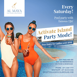 Activate Island Party Mode at Al Maya Island & Resort Saturday Pool Party in Abu Dhabi – Nightlife Shafqa.com Online Shopping, Best Prices in Dubai UAE