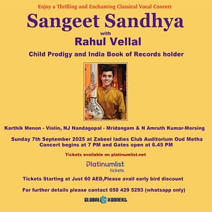 Sangeet Sandhya with Rahul Vellal Live in Dubai – Concerts Shafqa.com Online Shopping, Best Prices in Dubai UAE