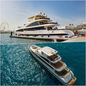 Dubai Harbour Superyacht Experience with Live station & Drinks – Boat Tours and Cruises Shafqa.com Online Shopping, Best Prices in Dubai UAE