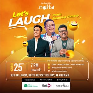 Let’s Laugh – Poetic Stand-up Comedy in Muscat – Shows and Theatrical Plays Shafqa.com Online Shopping, Best Prices in Dubai UAE