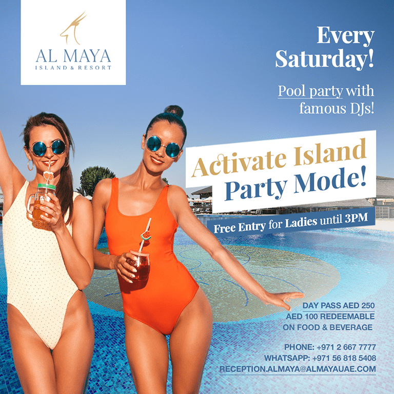 Activate Island Party Mode at Al Maya Island & Resort Saturday Pool Party in Abu Dhabi – Nightlife Shafqa.com Online Shopping, Best Prices in Dubai UAE 2