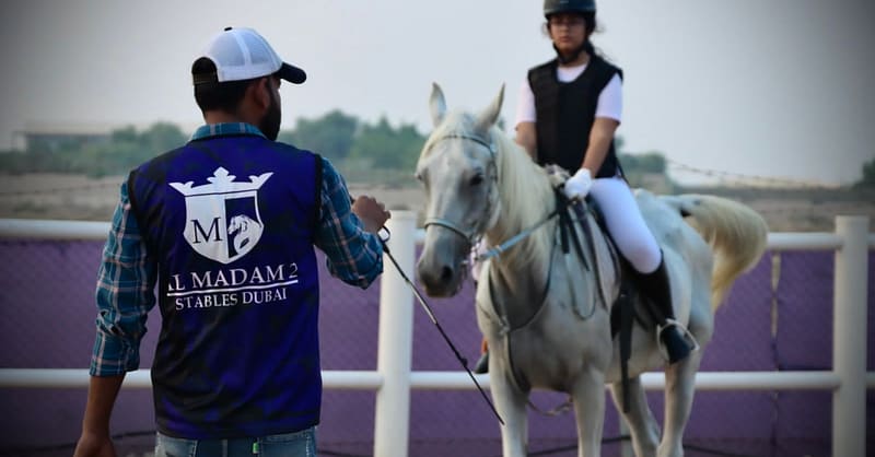 Al Madam 2 Stables, 45-Minute Horse Riding Lesson Dubai Shafqa.com Online Shopping, Best Prices in Dubai UAE 2