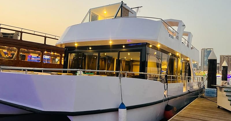 Dine, Dance, And Delight: Dubai Canal Dinner Dhow Cruise Dubai Shafqa.com Online Shopping, Best Prices in Dubai UAE 2