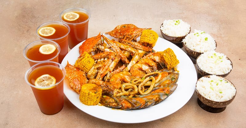 Seafood With Rice, And Ice Tea Dubai Shafqa.com Online Shopping, Best Prices in Dubai UAE 6